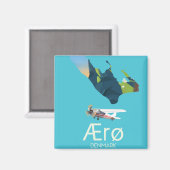 AErø, Dänemark Map travel poster Magnet (Vorderseite/Rückseite)
