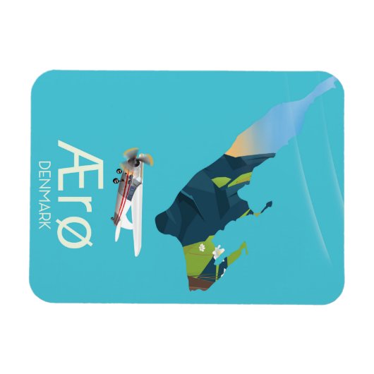AErø, Dänemark Map travel poster Magnet (Horizontal)