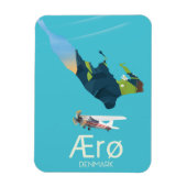 AErø, Dänemark Map travel poster Magnet (Vertikal)