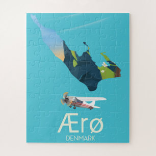 AErø, Dänemark Map travel poster Puzzle