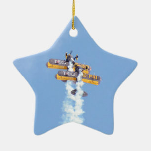 Aerobatic Biplanes In Flight Keramikornament