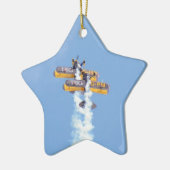 Aerobatic Doppeldecker im Flug Keramikornament (Links)