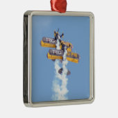 Aerobatic Doppeldecker im Flug Ornament Aus Metall (Rechts)