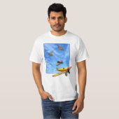 Aerobatic Manöver der Schleife mit Flugzeug T-Shirt (Vorne ganz)