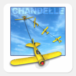 Aerobatic Manöver des Chandelle mit Flugzeug Quadratischer Aufkleber