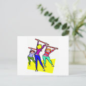 Aerobic Design Postkarte (Stehend Vorderseite)