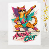 AEROBIC-KATZE KARTE (Gelbe Blume)