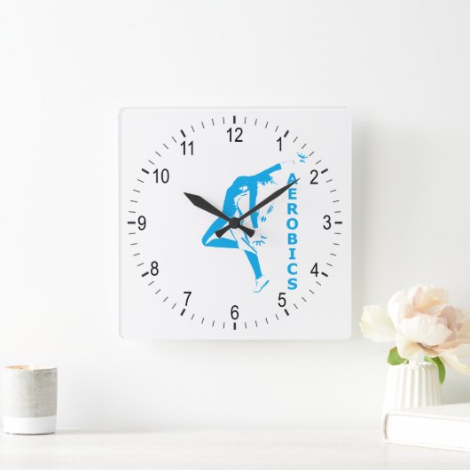 Aerobic Quadratische Wanduhr (Zuhause)