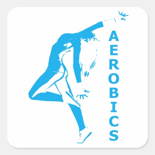 Aerobic Quadratischer Aufkleber (Vorderseite)