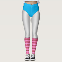 Aerobic Workout Leotard und Legwarmers White Leggings