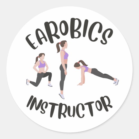 Aerobics Instructor Runder Aufkleber (Vorderseite)