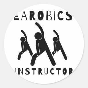 Aerobics Instructor Runder Aufkleber