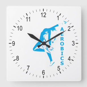 Aerobics Quadratische Wanduhr