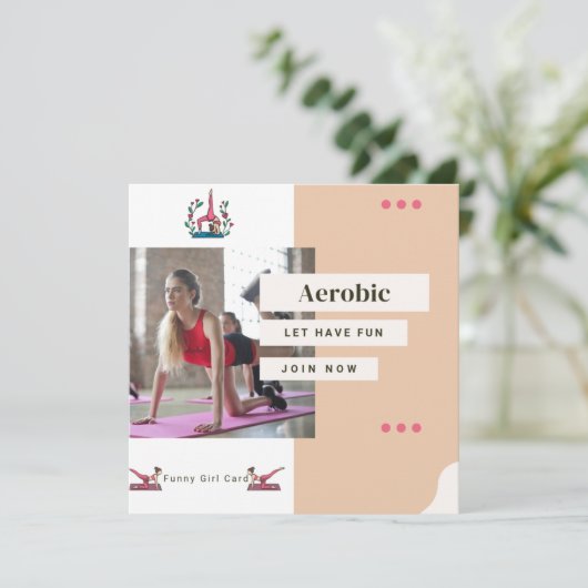 Aerobics Sister Saying Funny Gymnastics Gift Dankeskarte (Stehend Vorderseite)