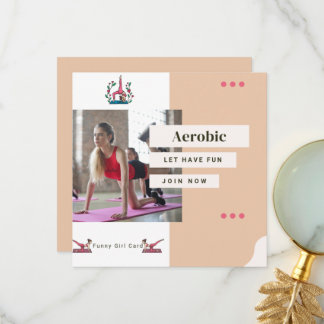 Aerobics Sister Saying Funny Gymnastics Gift Dankeskarte