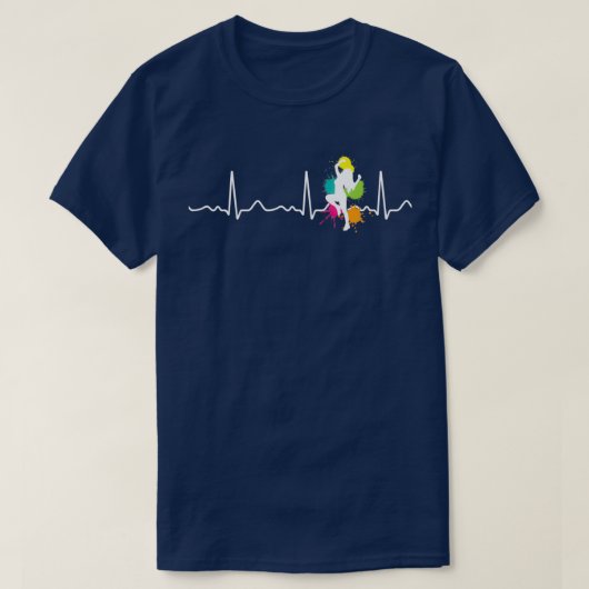 Aerobics tanzen Herzfrequenz EKG T-Shirt (Design vorne)