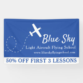 Aerobobic White Blue, modernes Luftfahrtgeschäft Banner