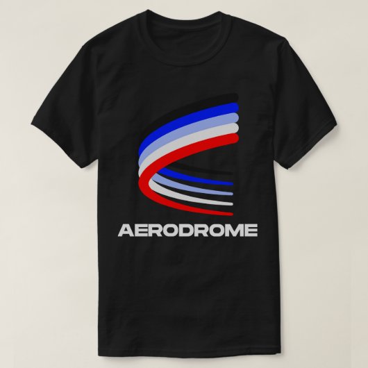 Aerodrome Weiße Buchstaben T-Shirt (Design vorne)