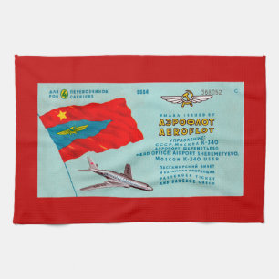 Aeroflot-Personenflugticket Geschirrtuch