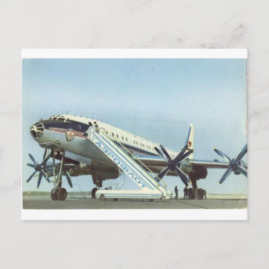 Aeroflot Tu 114 AIRLINER Postkarte (Vorderseite)