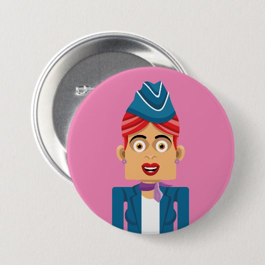 Aeromoza Button (Vorne & Hinten)