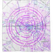 Aeronautical Chart Duschvorhang (Vorderseite)