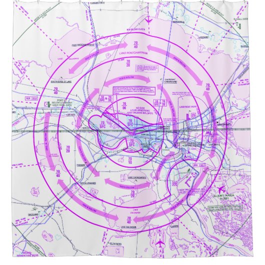 Aeronautical Chart Duschvorhang (Vorderseite)