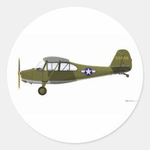 Aeronca L-16 Grasshopper Runder Aufkleber