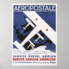 AEROPOSTALE Postal Altes Flugzeug Poster Art Deco