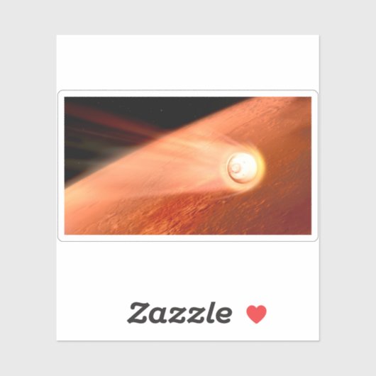 Aeroshell mit Dauerabstieg in die Mars Aufkleber (Blatt)