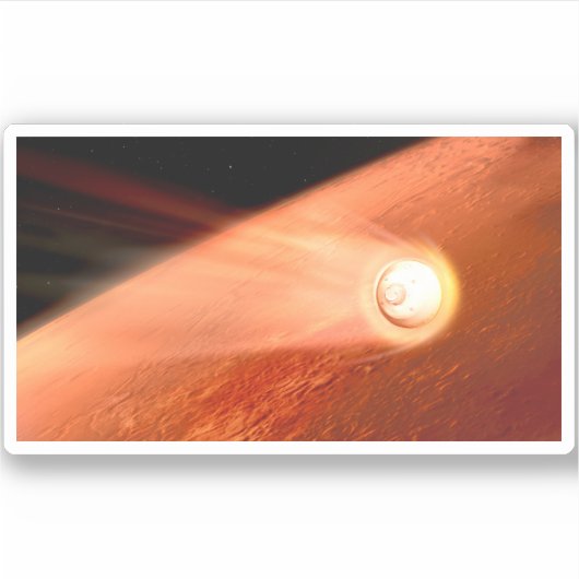 Aeroshell mit Dauerabstieg in die Mars Aufkleber (Vorderseite)