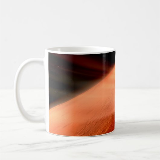 Aeroshell mit Dauerabstieg in die Mars Kaffeetasse (Links)
