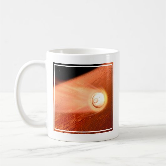 Aeroshell mit Dauerabstieg in die Mars Kaffeetasse (Links)
