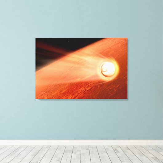 Aeroshell mit Dauerabstieg in die Mars Leinwanddruck (Insitu (Holzboden))