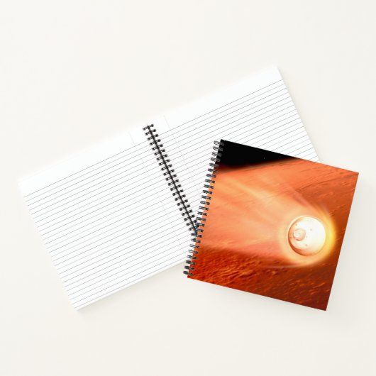 Aeroshell mit Dauerabstieg in die Mars Notizblock (Innenseite)