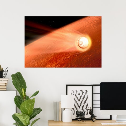 Aeroshell mit Dauerabstieg in die Mars Poster (Heimbüro)