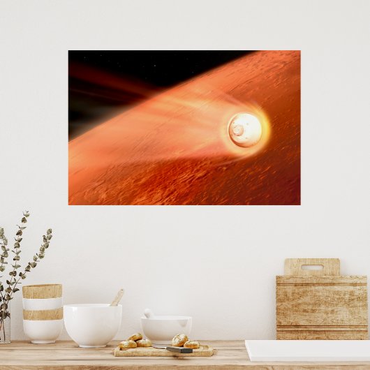Aeroshell mit Dauerabstieg in die Mars Poster (Küche)