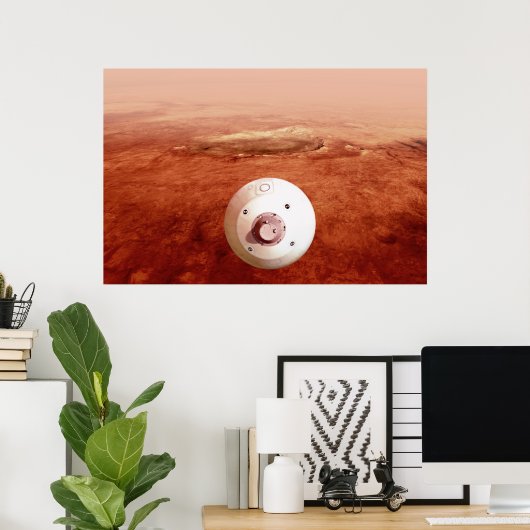 Aeroshell mit Dauerabstieg in die Mars Poster (Heimbüro)
