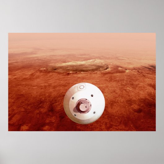 Aeroshell mit Dauerabstieg in die Mars Poster (Vorne)