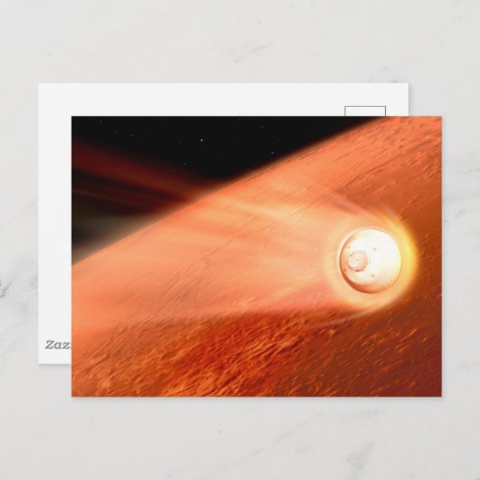 Aeroshell mit Dauerabstieg in die Mars Postkarte (Vorne/Hinten)