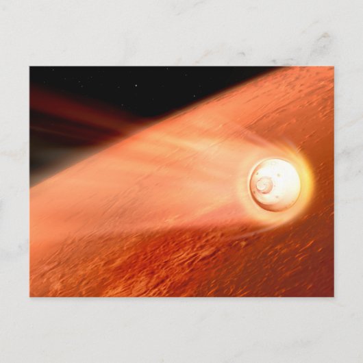 Aeroshell mit Dauerabstieg in die Mars Postkarte (Vorderseite)