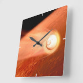 Aeroshell mit Dauerabstieg in die Mars Quadratische Wanduhr (Winkel)