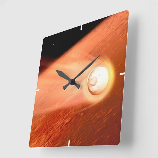 Aeroshell mit Dauerabstieg in die Mars Quadratische Wanduhr (Winkel)