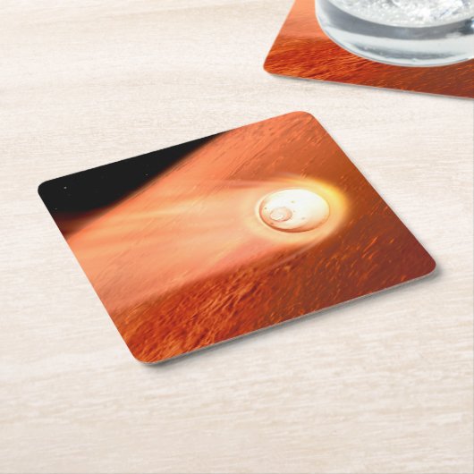 Aeroshell mit Dauerabstieg in die Mars Rechteckiger Pappuntersetzer (angewinkelt)