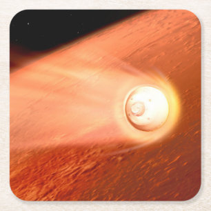 Aeroshell mit Dauerabstieg in die Mars Rechteckiger Pappuntersetzer