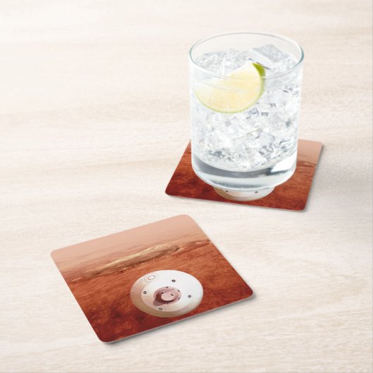 Aeroshell mit Dauerabstieg in die Mars Rechteckiger Pappuntersetzer (Vor Ort)