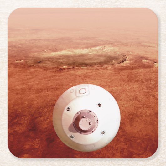 Aeroshell mit Dauerabstieg in die Mars Rechteckiger Pappuntersetzer (Vorderseite)