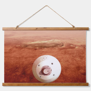 Aeroshell mit Dauerabstieg in die Mars Wandteppich Mit Holzrahmen