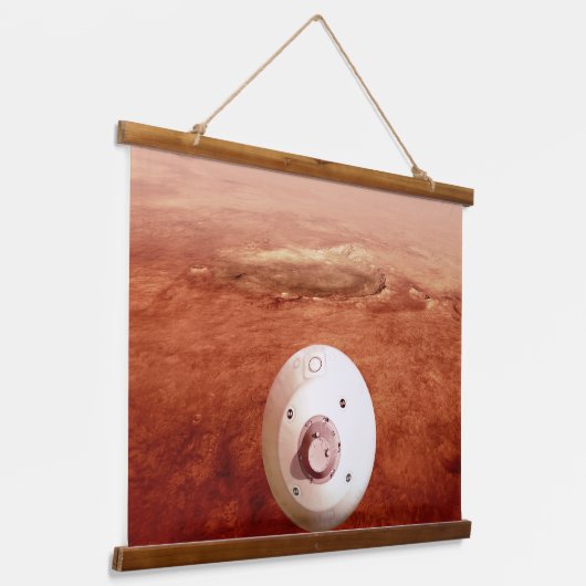 Aeroshell mit Dauerabstieg in die Mars Wandteppich Mit Holzrahmen (Gewinkelt)