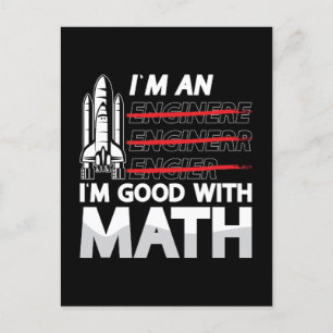 Aerospace Engineer Ich bin ein Ich bin gut mit Mat Feiertagspostkarte